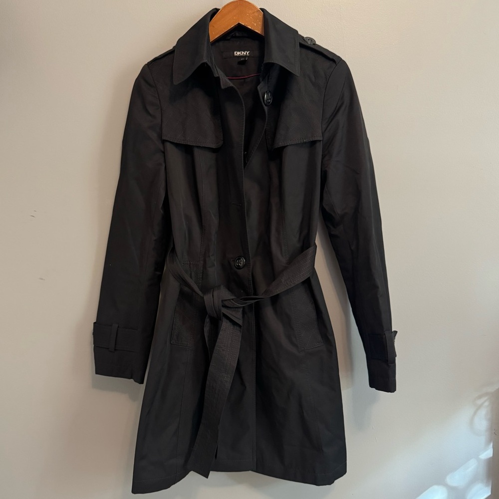 DKNY Women's Black Trench Coat